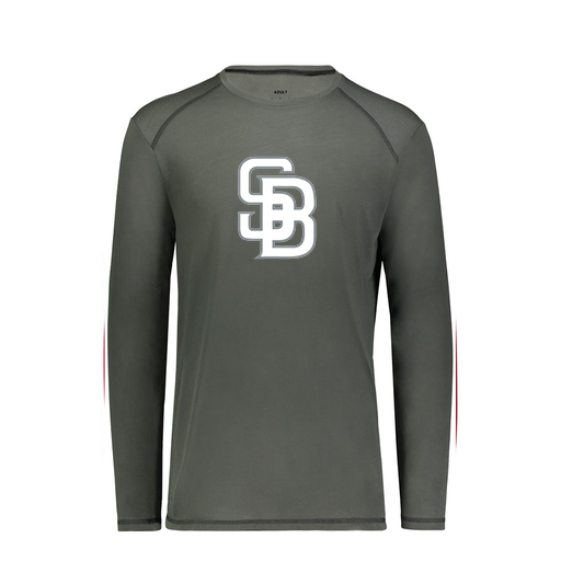 [6845.98D.S-LOGO2] Men's SoftTouch Long Sleeve (Adult S, Gray, Logo 2)