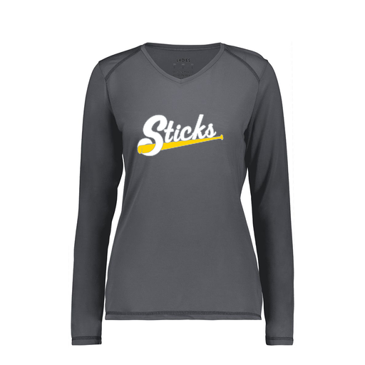 [6847.98D.XS-LOGO1] Women's SoftTouch Long Sleeve (Female Adult XS, Gray, Logo 1)