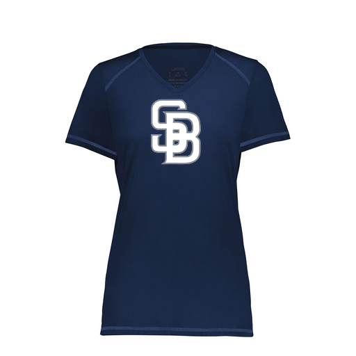 [6844.065.XS-LOGO2] Women's SoftTouch Short Sleeve (Female Adult XS, Navy, Logo 2)