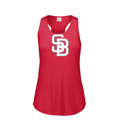 [FT0TUBRD-FAS-LOGO2] Ladies Tri Blend Tank Top (Female Adult S, Red, Logo 2)