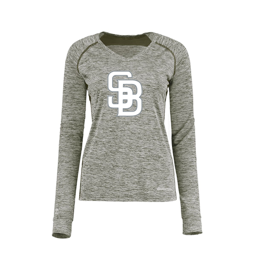 [222770.K94.XS-LOGO2] Ladies Electric Long Sleeve Shirt (Female Adult XS, Gray, Logo 2)
