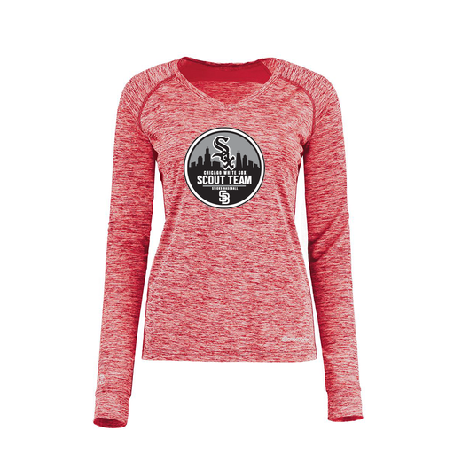[222770.T20.XS-LOGO3] Ladies Electric Long Sleeve Shirt (Female Adult XS, Red, Logo 3)