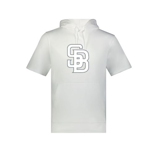 [6871.005.S-LOGO2] Men's Dri Fit Short Sleeve Hoodie (Adult S, White, Logo 2)