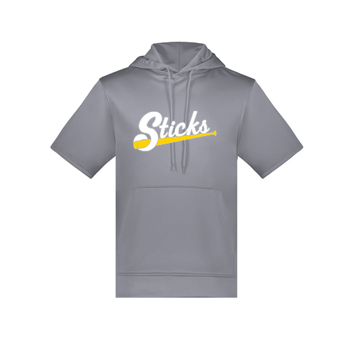 [6871.059.S-LOGO1] Men's Dri Fit Short Sleeve Hoodie (Adult S, Gray, Logo 1)
