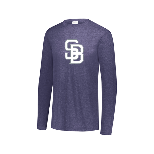 [FTLCUBNV-AXS-LOGO2] Decker Men's Tri-Blend T-Shirt - Long Sleeve (Adult XS, Navy, Logo 2)