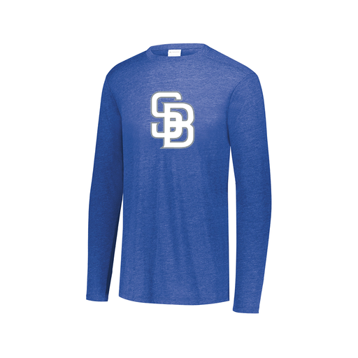 [FTLCUBRY-AXS-LOGO2] Decker Men's Tri-Blend T-Shirt - Long Sleeve (Adult XS, Royal, Logo 2)