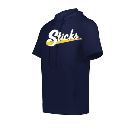 [222605.065.S-LOGO1] YOUTH VENTURA SOFT KNIT SHORT SLEEVE HOODIE (Youth S, Navy, Logo 1)