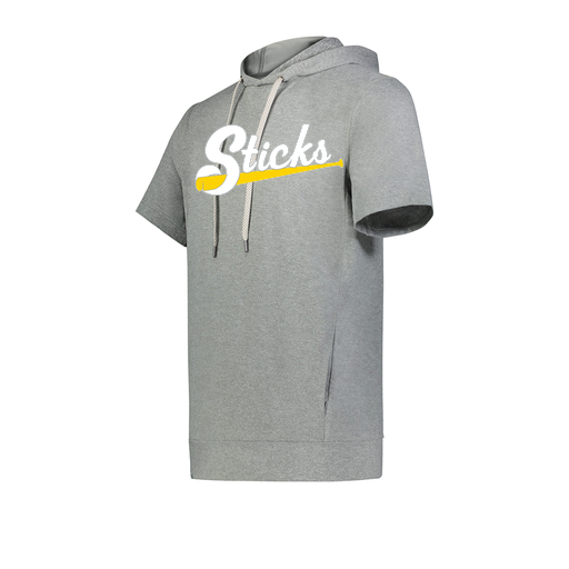 [222605-SIL-YS-LOGO1] YOUTH VENTURA SOFT KNIT SHORT SLEEVE HOODIE (Youth S, Silver, Logo 1)